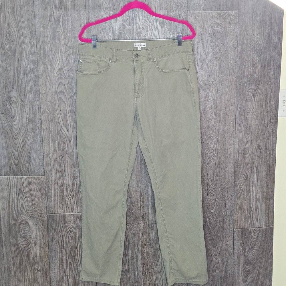 Peter Millar 5-Pocket Twill Pants 35 Olive Green Mens Casual Trousers